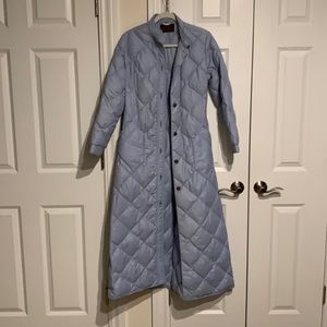 Eddie Bauer Quilted Light Blue Women’s Long Coat.